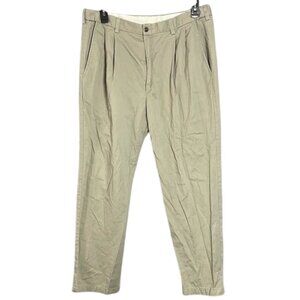 Haggar Tan Chinos Straight Leg Cotton Blend